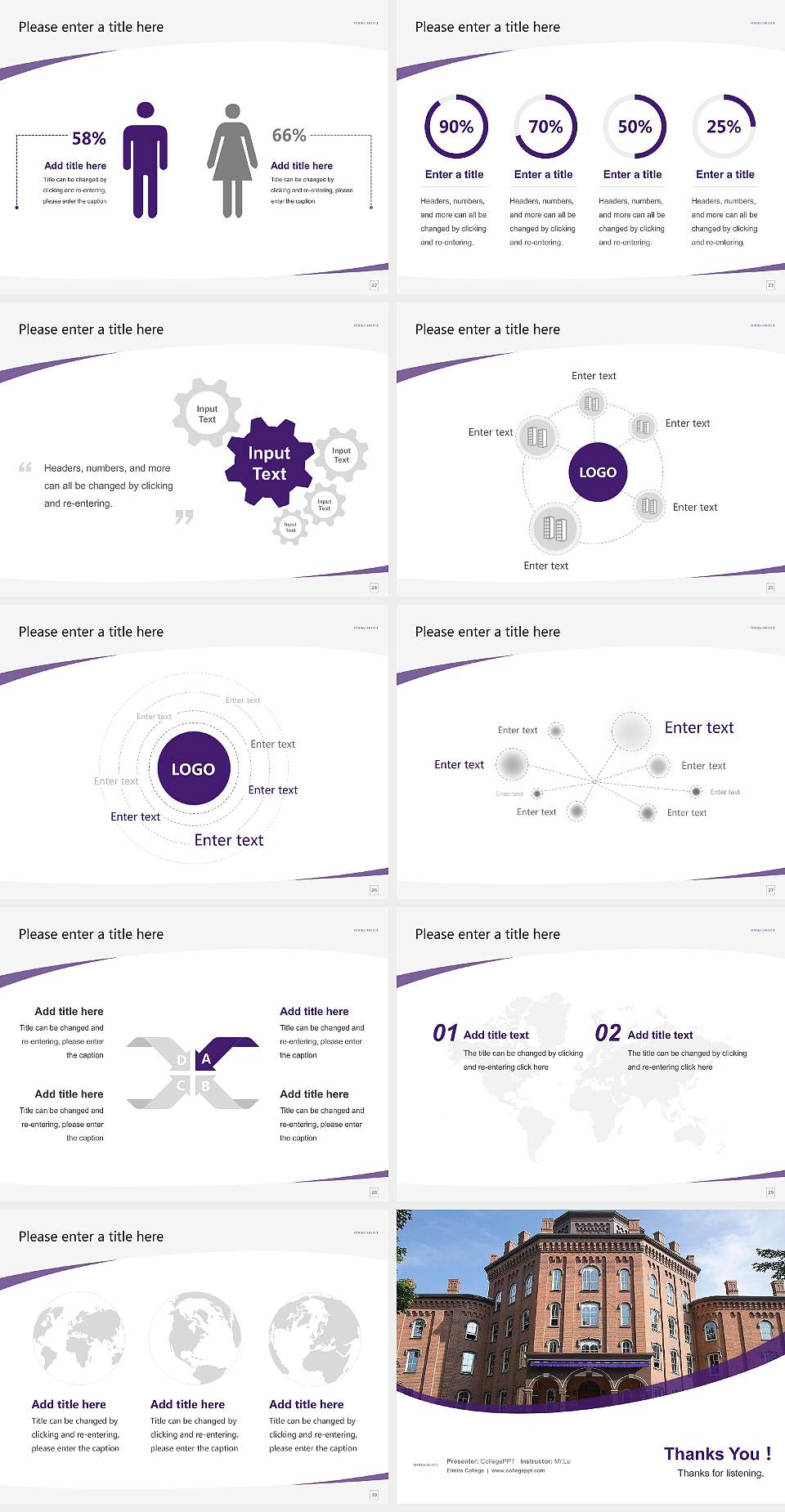 Elmira College Course/Courseware Creation PPT Template4:3 ratio PPT effect preview image4