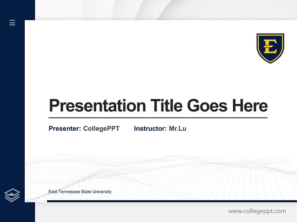 East Tennessee State University Thesis Proposal/Graduation Defense PPT Template4:3 ratio PPT effect preview image5