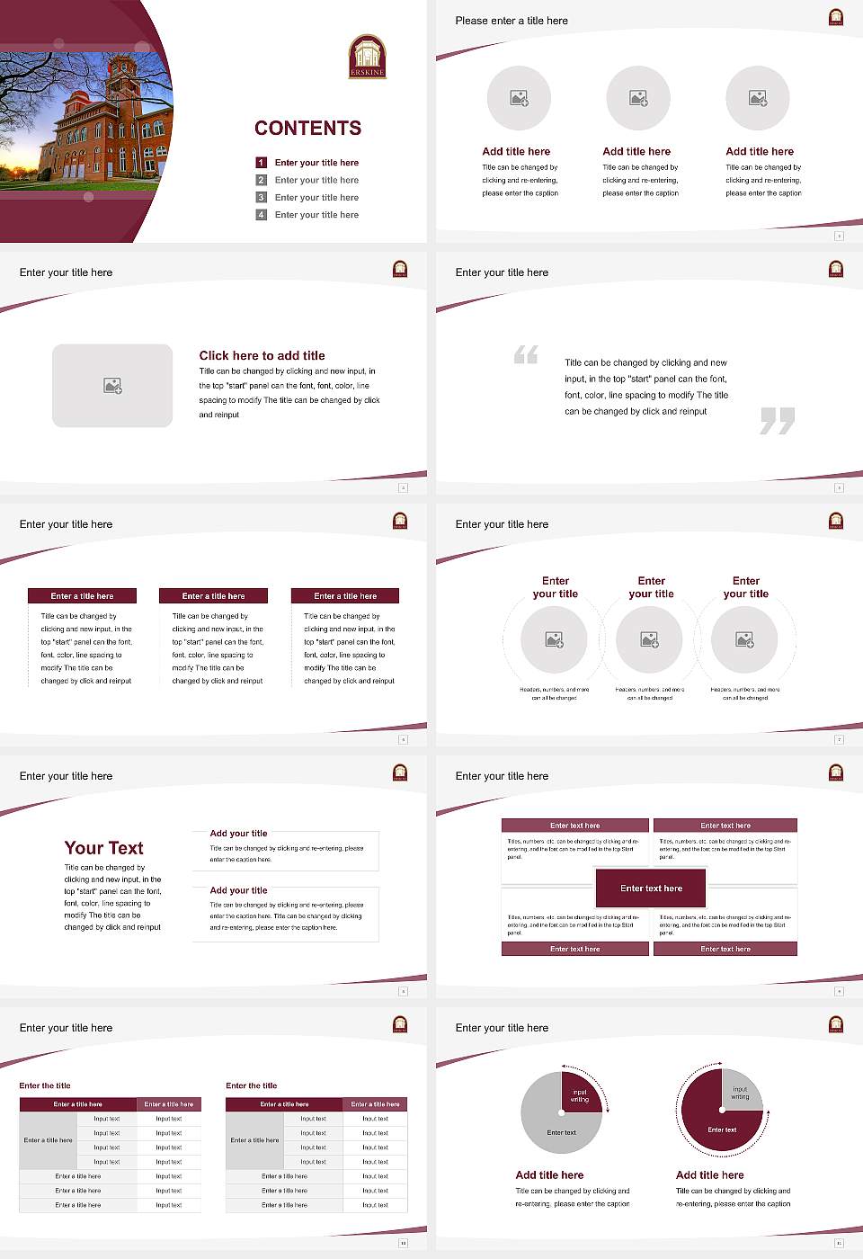 Erskine College Course/Courseware Creation PPT Template16:9 ratio PPT effect preview image2