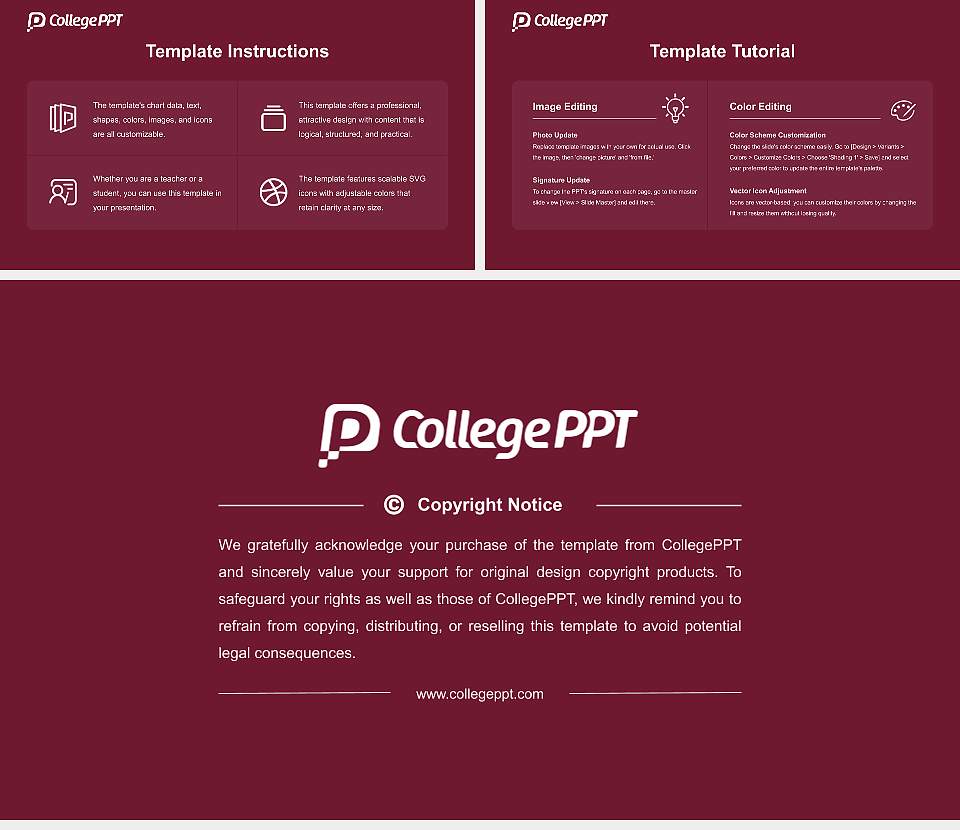 Erskine College Course/Courseware Creation PPT Template16:9 ratio PPT effect preview image5