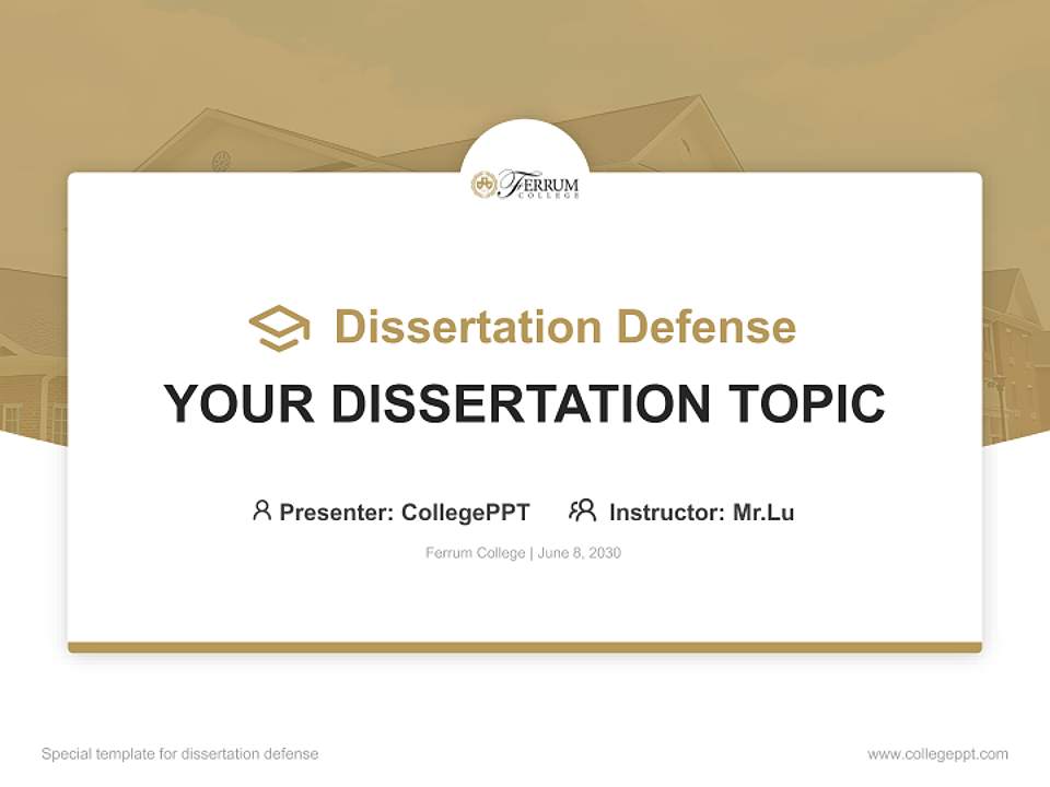 Ferrum College Graduation Thesis Defense PPT Template4:3 ratio PPT effect preview image7