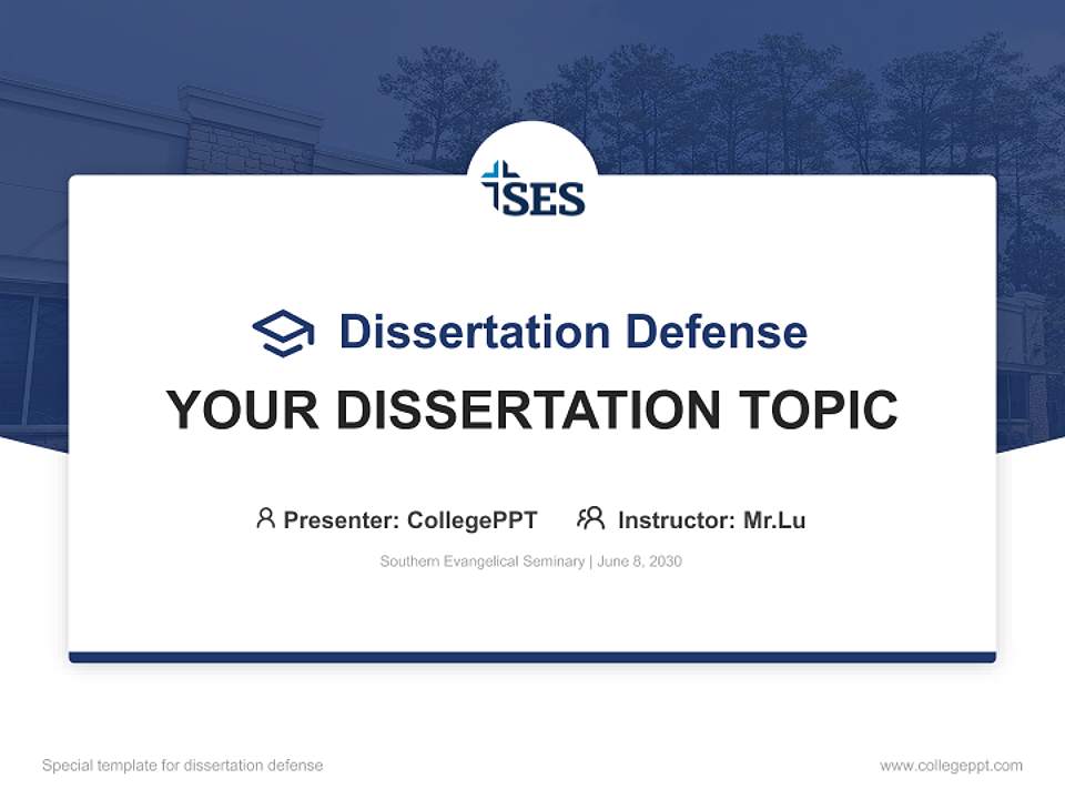 Southern Evangelical Seminary Graduation Thesis Defense PPT Template4:3 ratio PPT effect preview image7