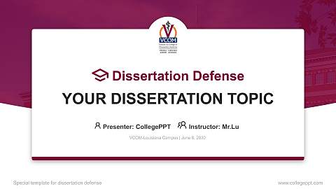 VCOM-Louisiana Campus Graduation Thesis Defense PPT Template