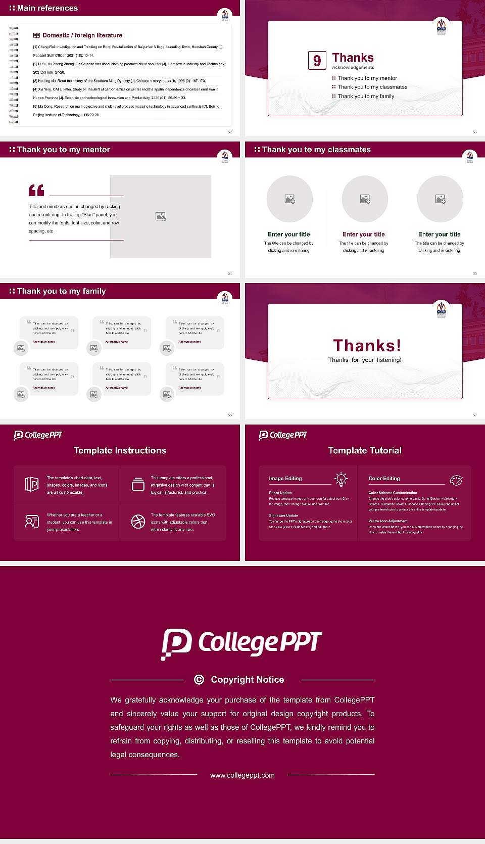 VCOM-Louisiana Campus Graduation Thesis Defense PPT Template16:9 ratio PPT effect preview image7