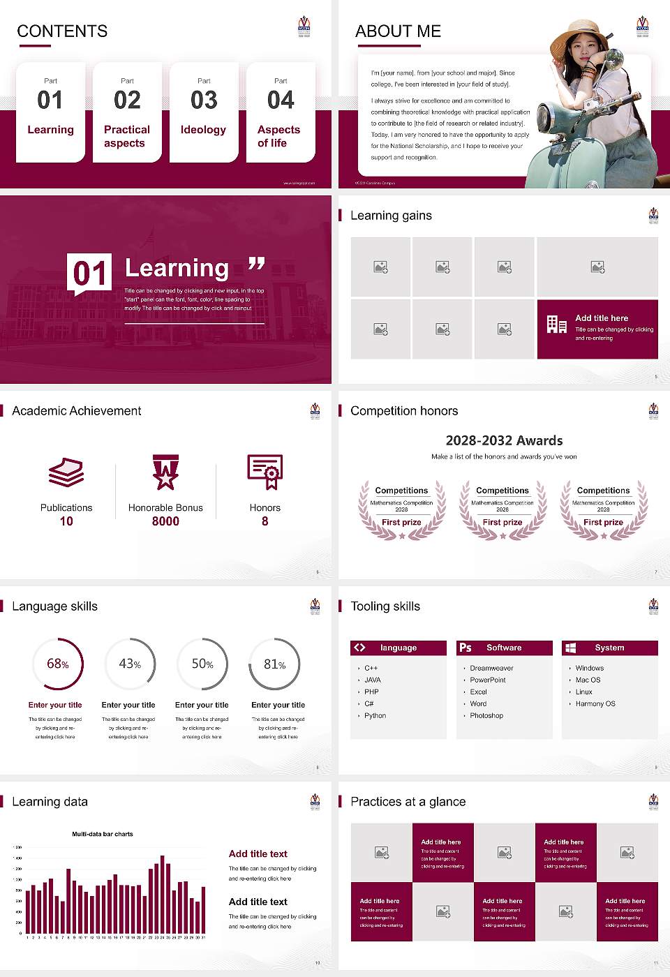 VCOM-Carolinas Campus National Scholarship Defense PPT Template16:9 ratio PPT effect preview image2