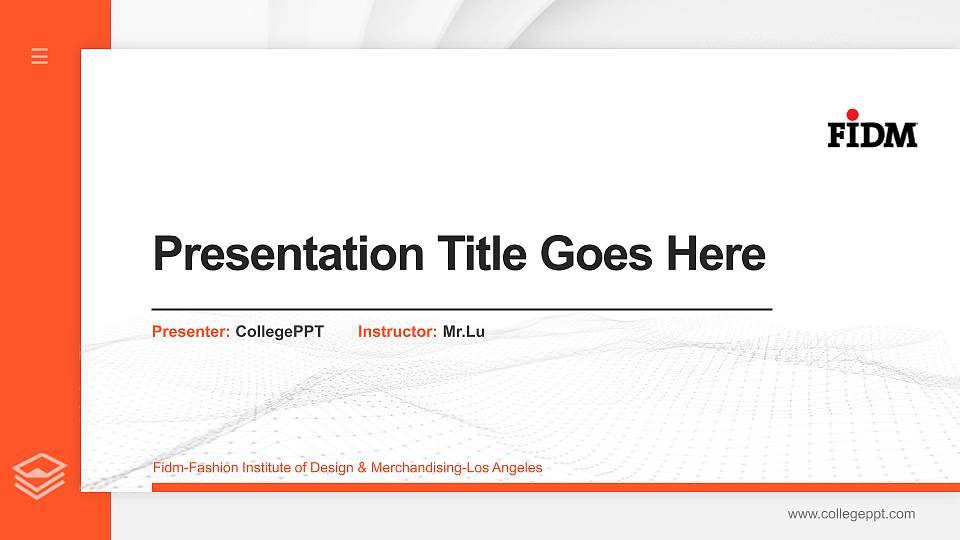 Fidm-Fashion Institute of Design & Merchandising-Los Angeles Thesis Proposal/Graduation Defense PPT Template16:9 ratio PPT effect preview image