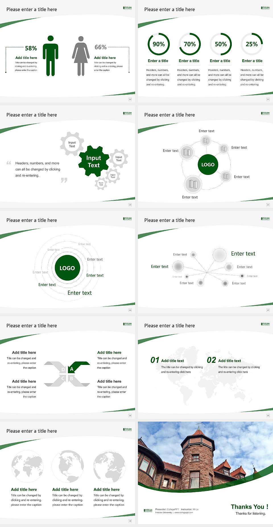 Felician University Course/Courseware Creation PPT Template4:3 ratio PPT effect preview image4