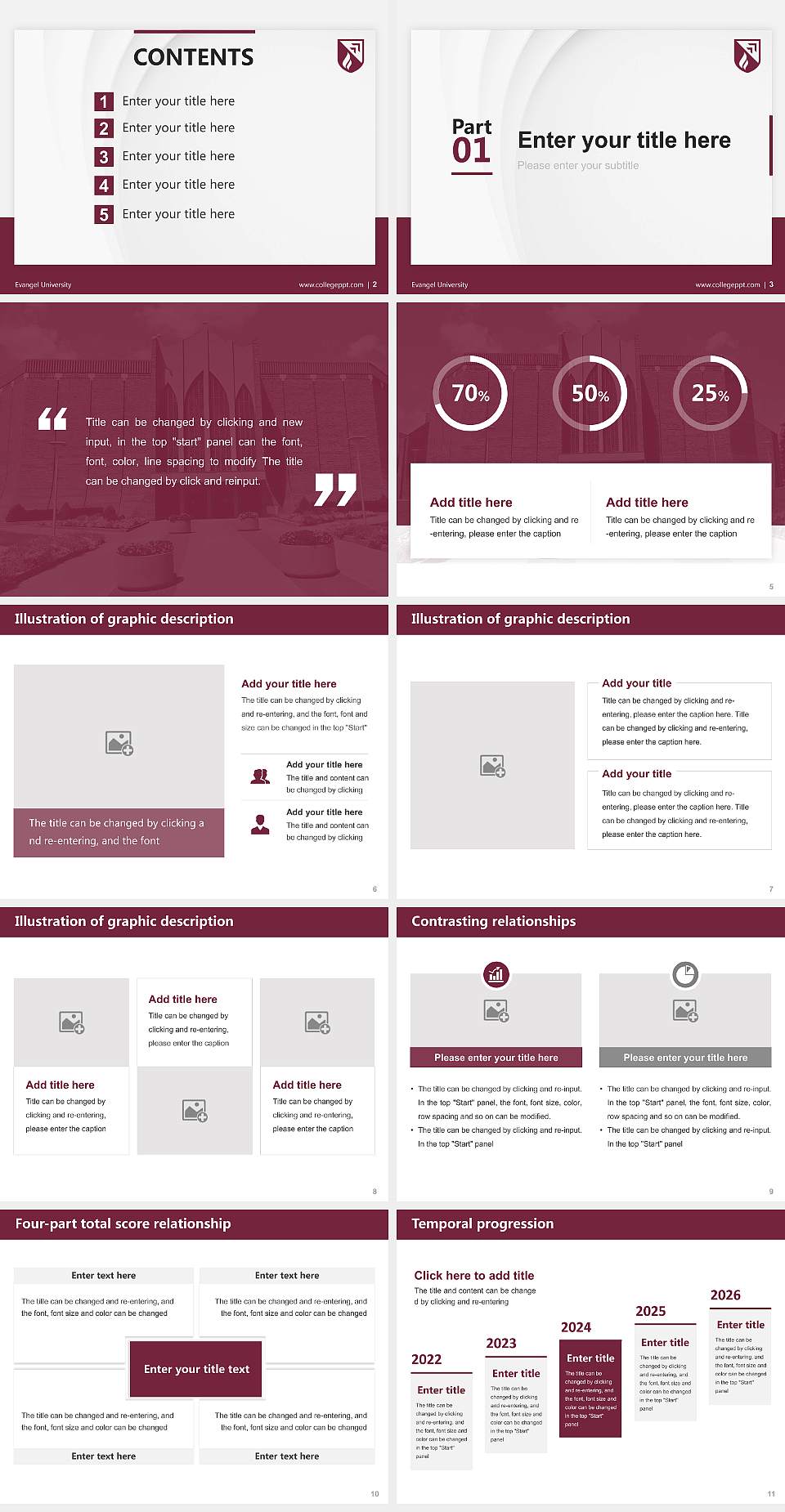 Evangel University Thesis Proposal/Graduation Defense PPT Template4:3 ratio PPT effect preview image2
