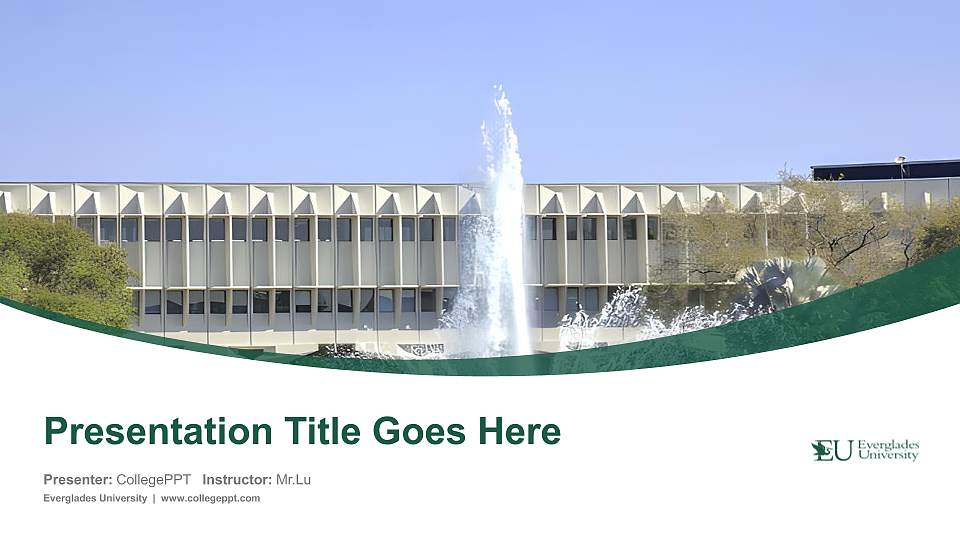 Everglades University Course/Courseware Creation PPT Template16:9 ratio PPT effect preview image