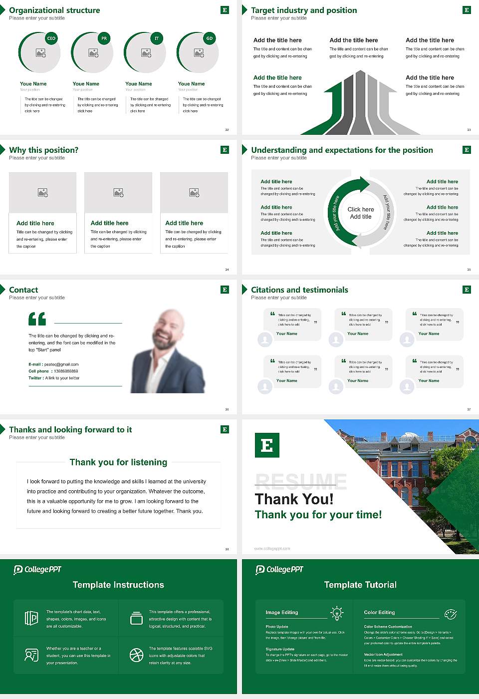 Eastern Michigan University Resume PPT Template16:9 ratio PPT effect preview image4