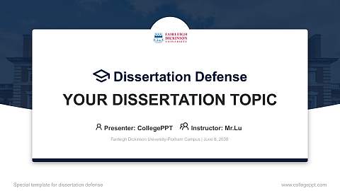 Fairleigh Dickinson University-Florham Campus Graduation Thesis Defense PPT Template