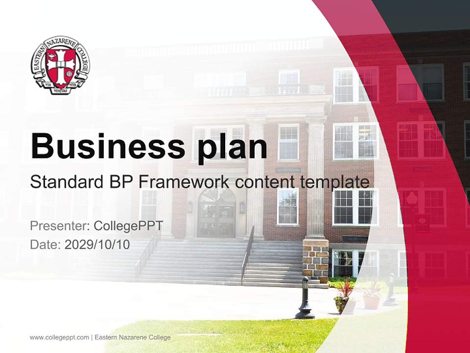Eastern Nazarene College Competition/Entrepreneurship Contest PPT Template4:3 ratio PPT effect preview image9
