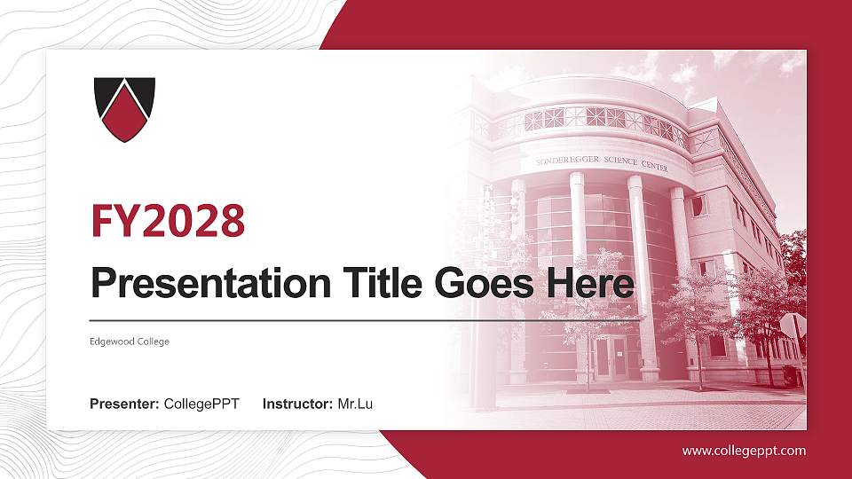 Edgewood College Academic Presentation/Research Findings Report PPT Template16:9 ratio PPT effect preview image