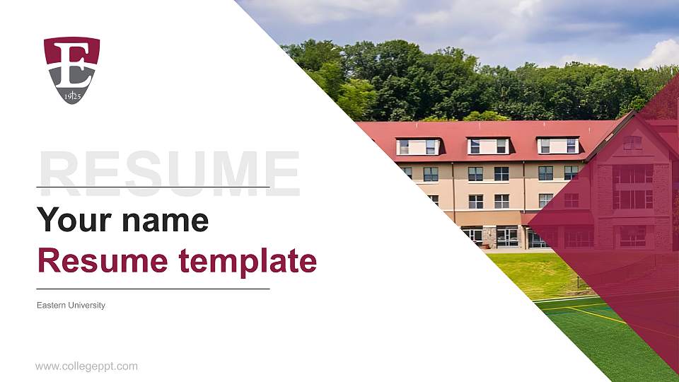 Eastern University Resume PPT Template16:9 ratio PPT effect preview image