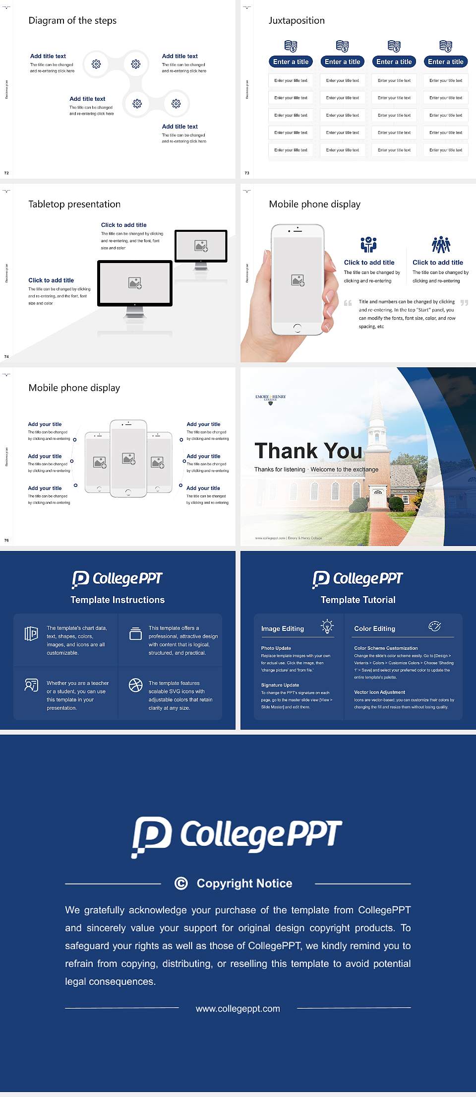 Emory & Henry College Competition/Entrepreneurship Contest PPT Template4:3 ratio PPT effect preview image9