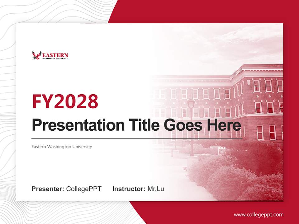 Eastern Washington University Academic Presentation/Research Findings Report PPT Template4:3 ratio PPT effect preview image5