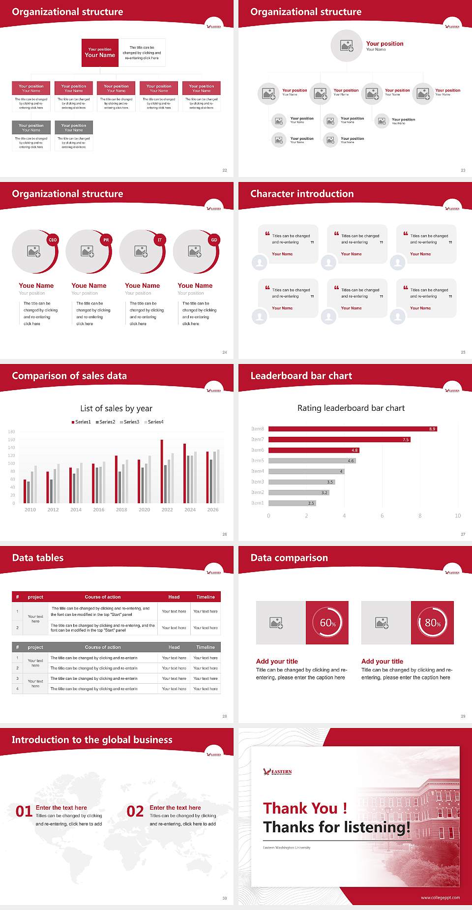 Eastern Washington University Academic Presentation/Research Findings Report PPT Template4:3 ratio PPT effect preview image4