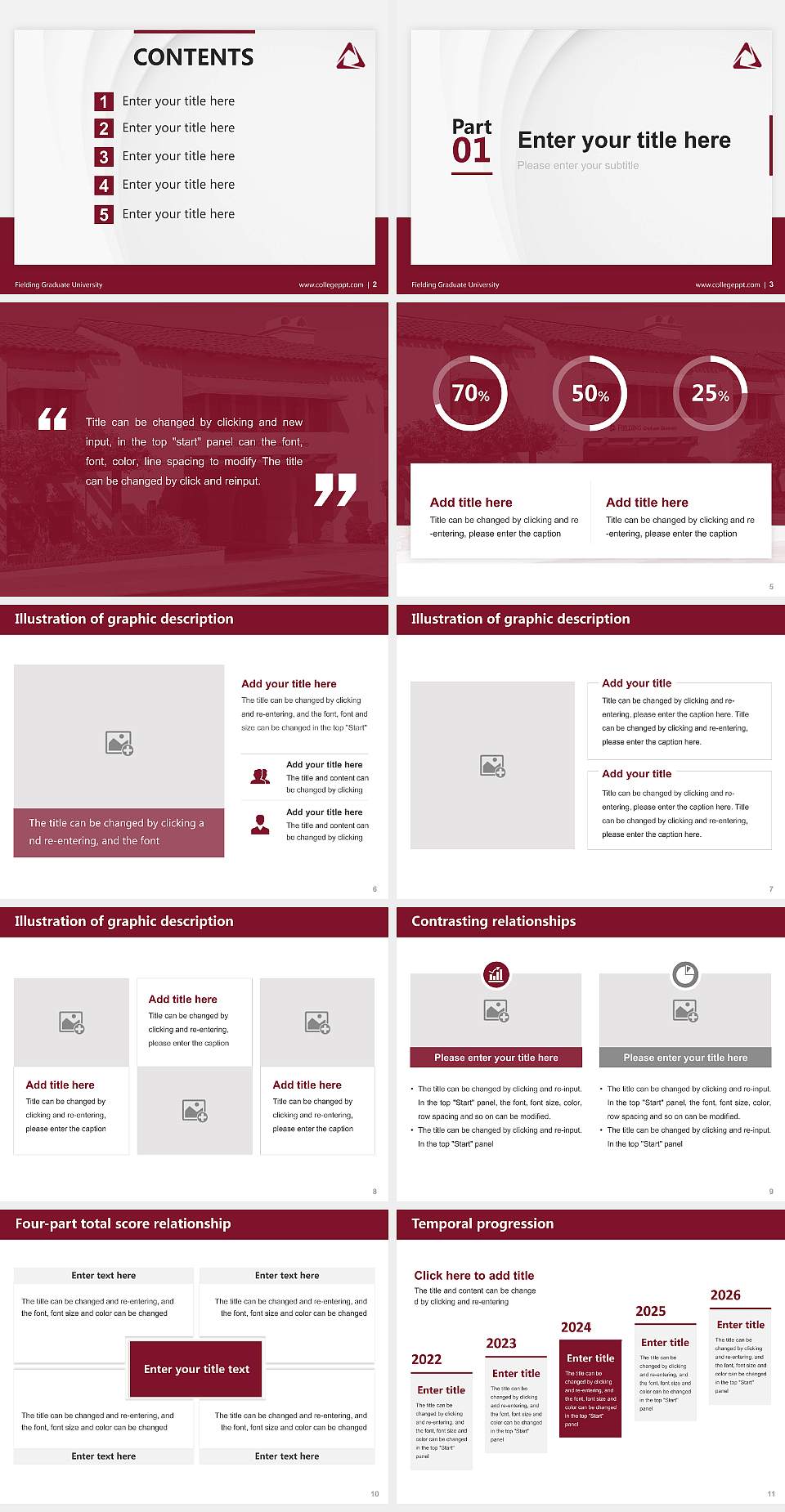 Fielding Graduate University Thesis Proposal/Graduation Defense PPT Template4:3 ratio PPT effect preview image2