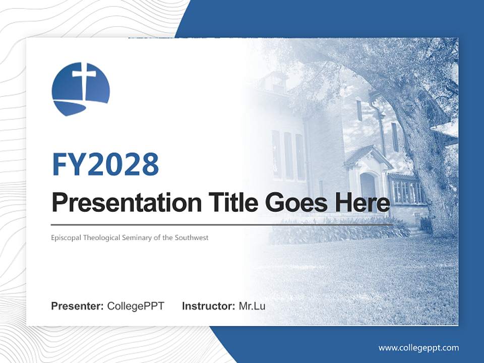 Episcopal Theological Seminary of the Southwest Academic Presentation/Research Findings Report PPT Template4:3 ratio PPT effect preview image5