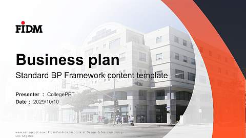 Fidm-Fashion Institute of Design & Merchandising-Los Angeles Competition/Entrepreneurship Contest PPT Template