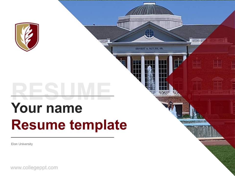 Elon University Resume PPT Template4:3 ratio PPT effect preview image5