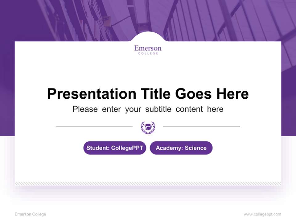 Emerson College National Scholarship Defense PPT Template4:3 ratio PPT effect preview image4