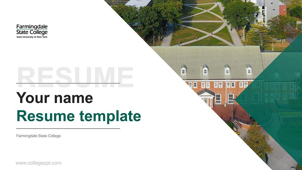 Farmingdale State College Resume PPT Template16:9 ratio PPT effect preview image
