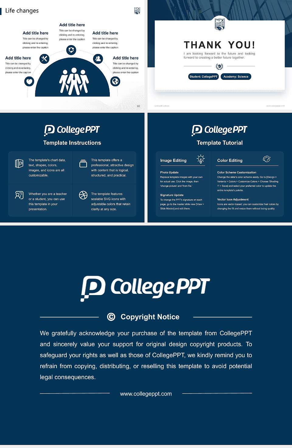 Endicott College National Scholarship Defense PPT Template4:3 ratio PPT effect preview image4