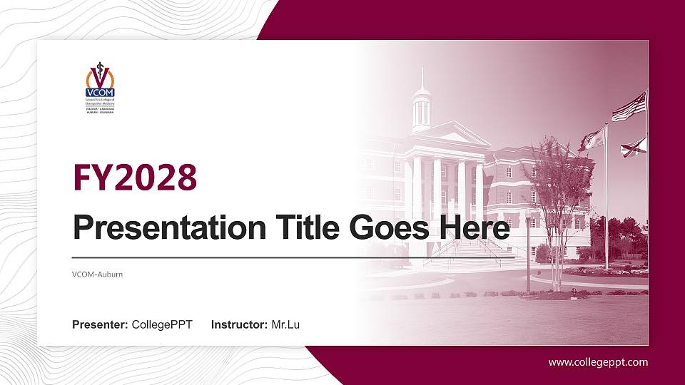 VCOM-Auburn Academic Presentation/Research Findings Report PPT Template16:9 ratio PPT effect preview image