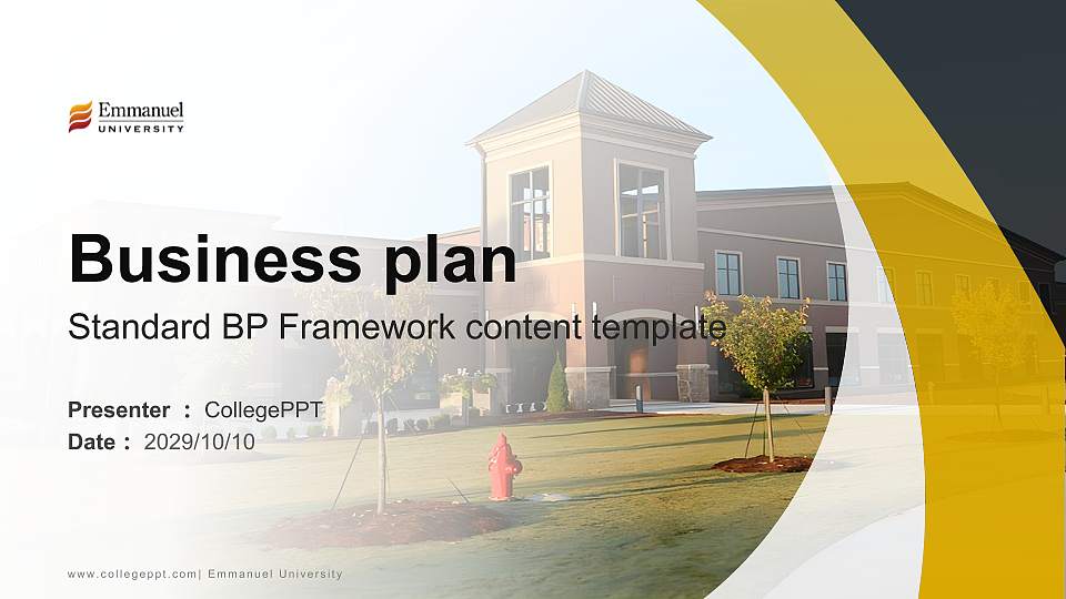 Emmanuel University Competition/Entrepreneurship Contest PPT Template16:9 ratio PPT effect preview image