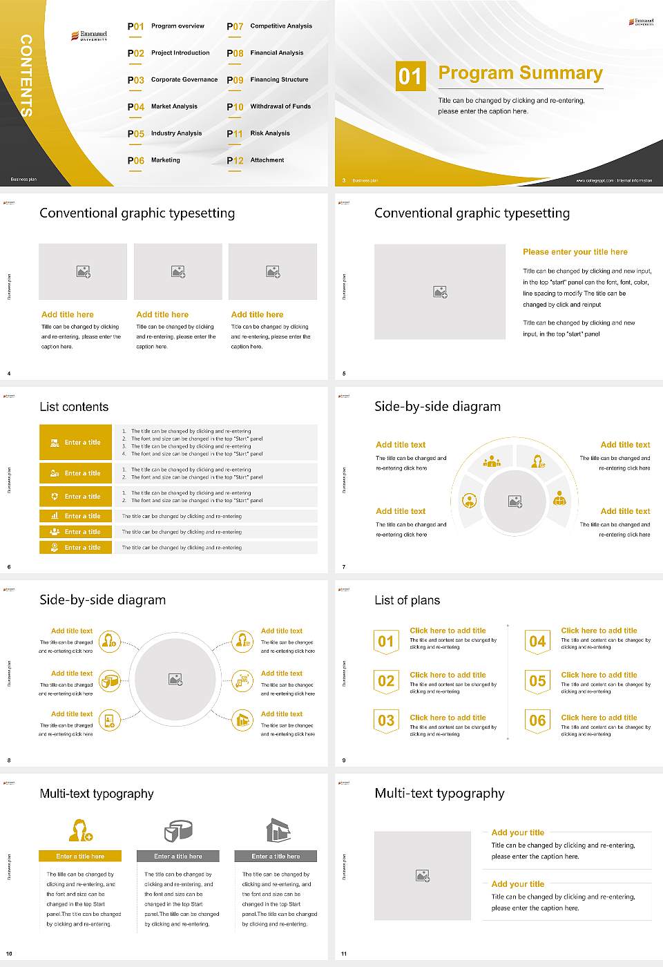 Emmanuel University Competition/Entrepreneurship Contest PPT Template16:9 ratio PPT effect preview image2