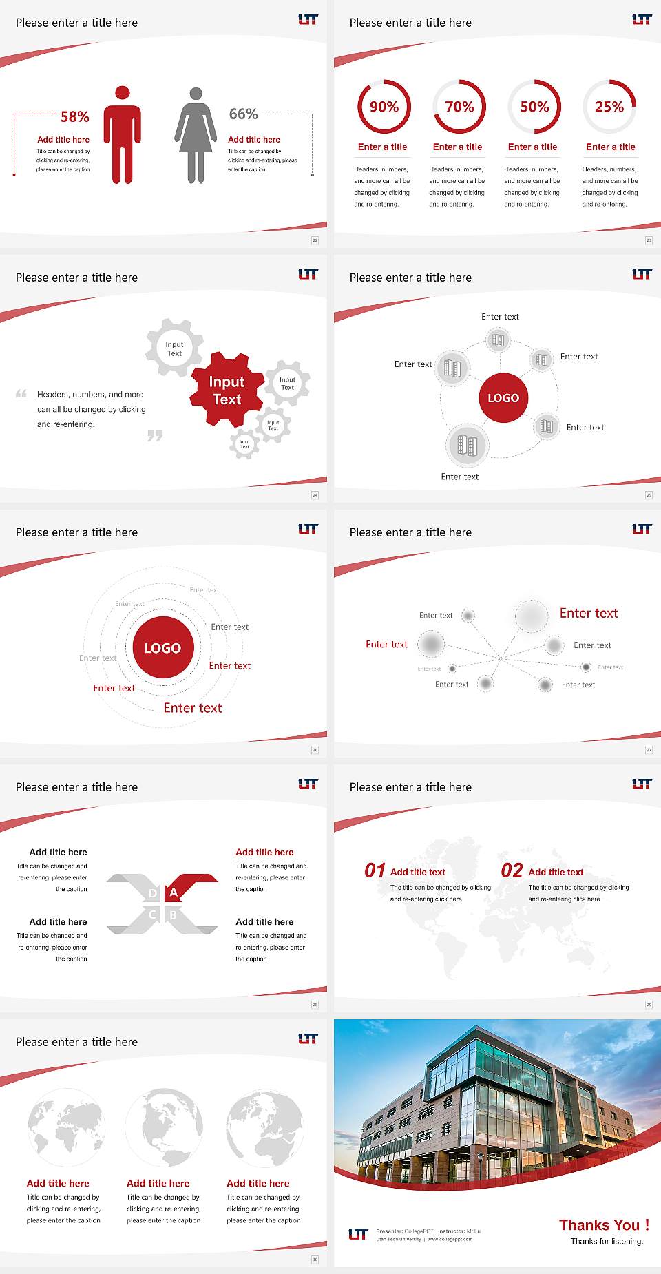 Utah Tech University Course/Courseware Creation PPT Template4:3 ratio PPT effect preview image4