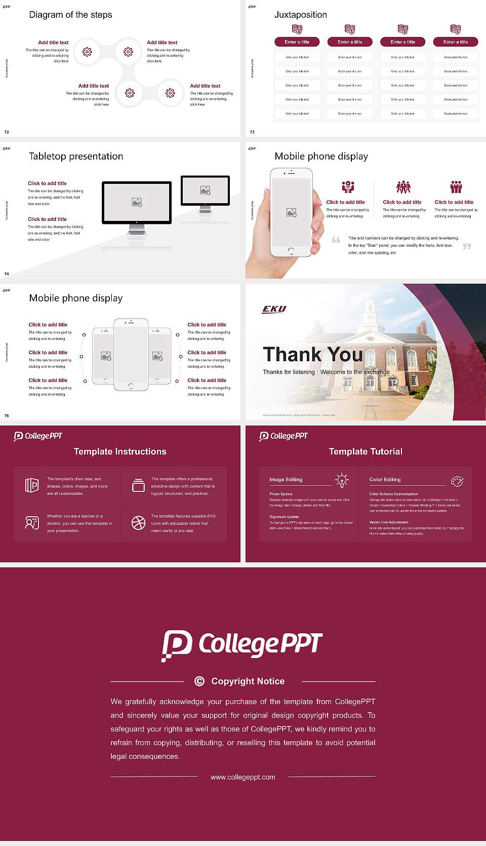 Eastern Kentucky University Competition/Entrepreneurship Contest PPT Template16:9 ratio PPT effect preview image9