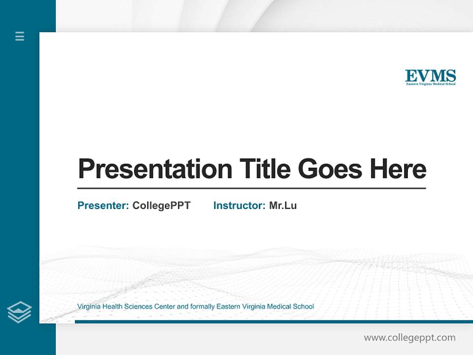 Virginia Health Sciences Center and formally Eastern Virginia Medical School Thesis Proposal/Graduation Defense PPT Template4:3 ratio PPT effect preview image5