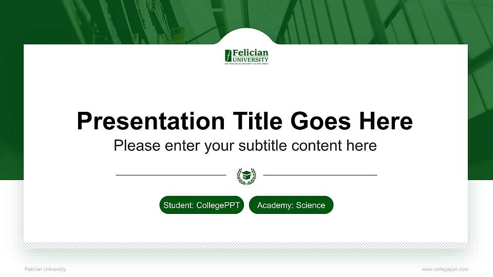 Felician University National Scholarship Defense PPT Template16:9 ratio PPT effect preview image