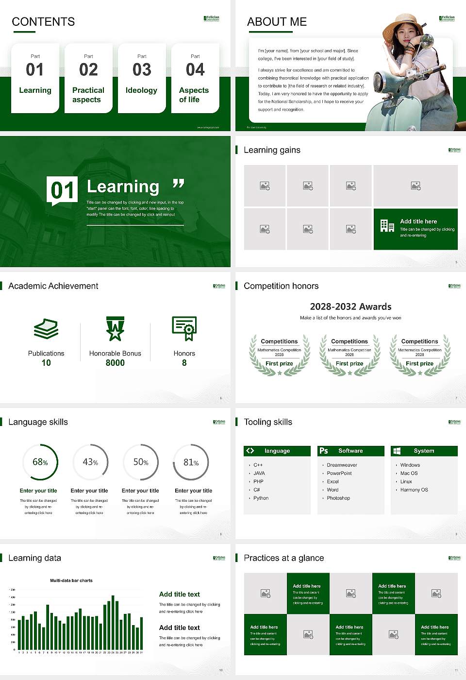 Felician University National Scholarship Defense PPT Template16:9 ratio PPT effect preview image2