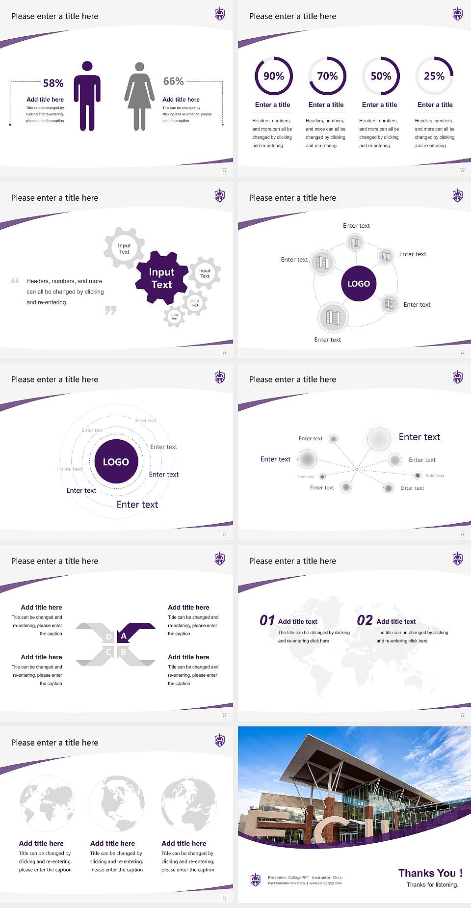 East Carolina University Course/Courseware Creation PPT Template4:3 ratio PPT effect preview image4