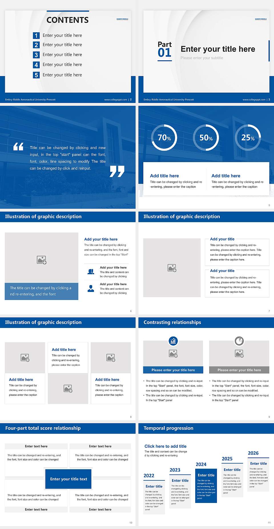 Embry-Riddle Aeronautical University-Prescott Thesis Proposal/Graduation Defense PPT Template4:3 ratio PPT effect preview image2