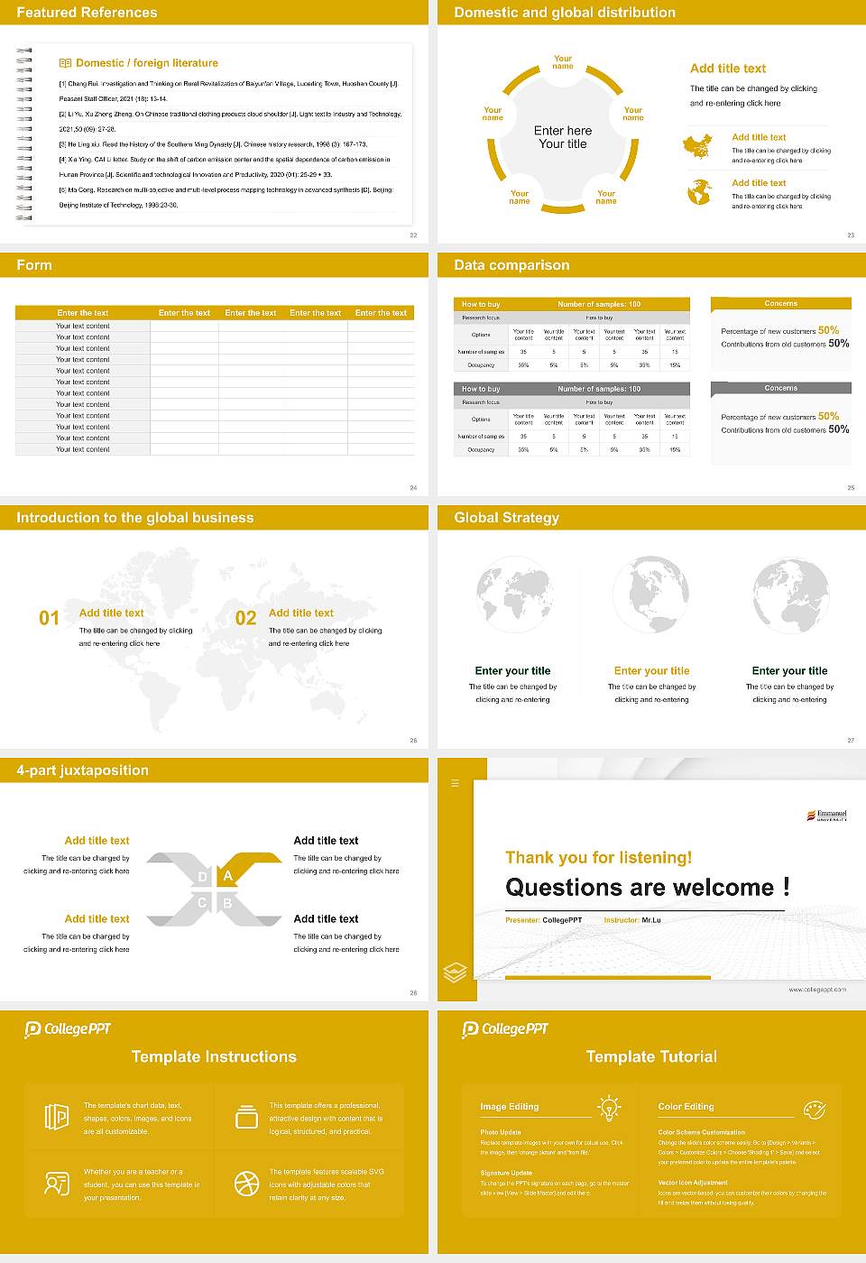 Emmanuel University Thesis Proposal/Graduation Defense PPT Template16:9 ratio PPT effect preview image4