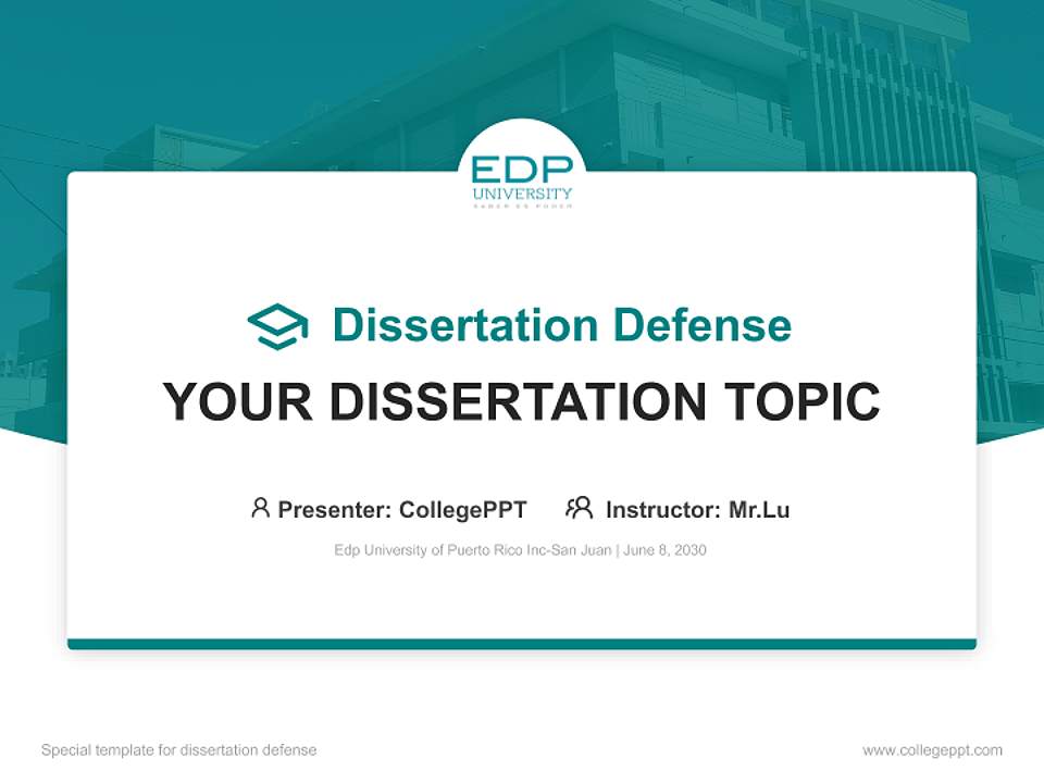 Edp University of Puerto Rico Inc-San Juan Graduation Thesis Defense PPT Template4:3 ratio PPT effect preview image7