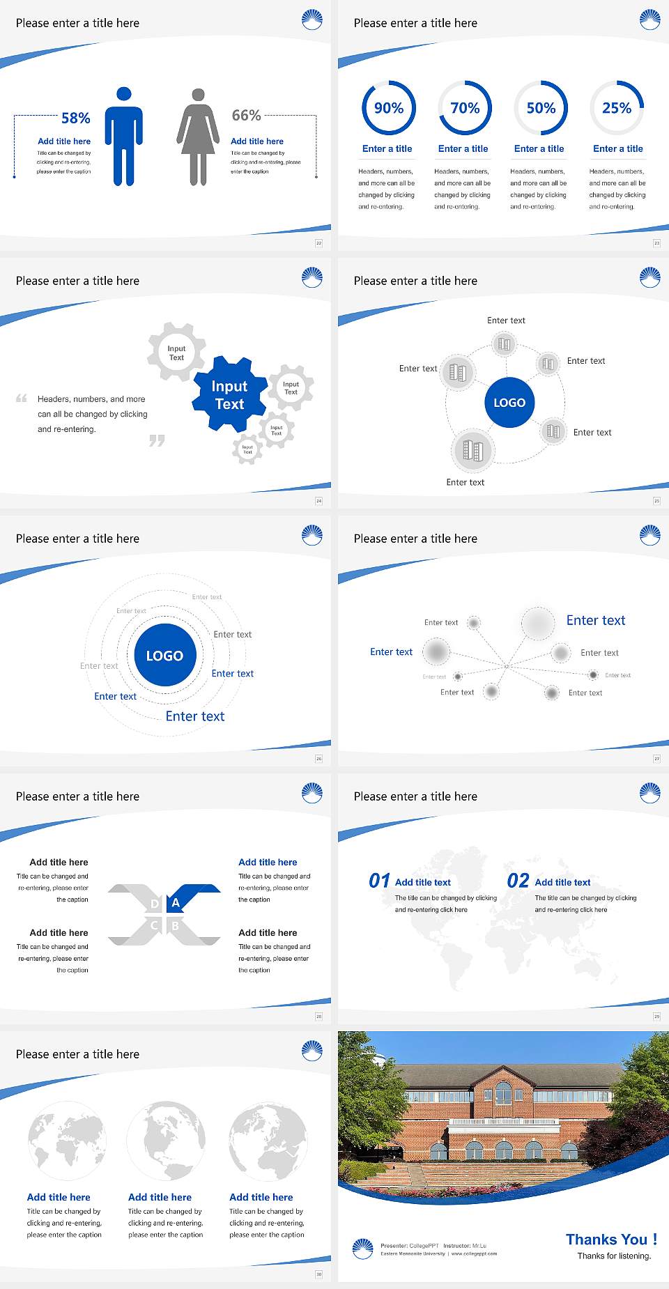 Eastern Mennonite University Course/Courseware Creation PPT Template4:3 ratio PPT effect preview image4