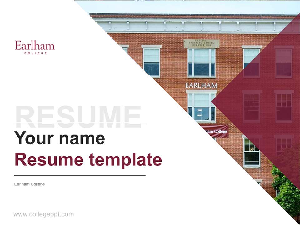 Earlham College Resume PPT Template4:3 ratio PPT effect preview image5