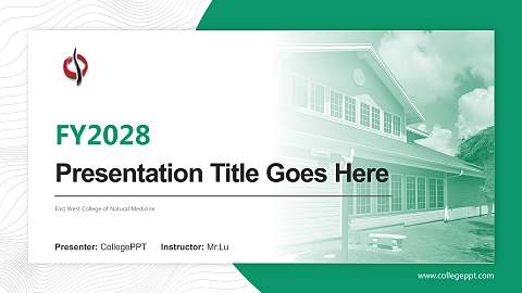 East West College of Natural Medicine Academic Presentation/Research Findings Report PPT Template