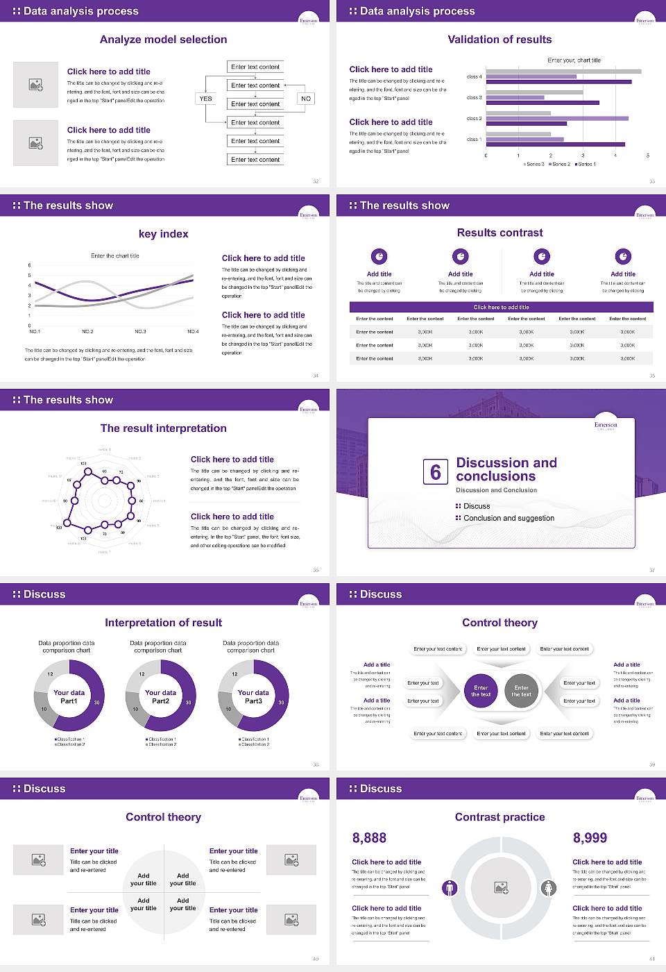 Emerson College Graduation Thesis Defense PPT Template16:9 ratio PPT effect preview image5