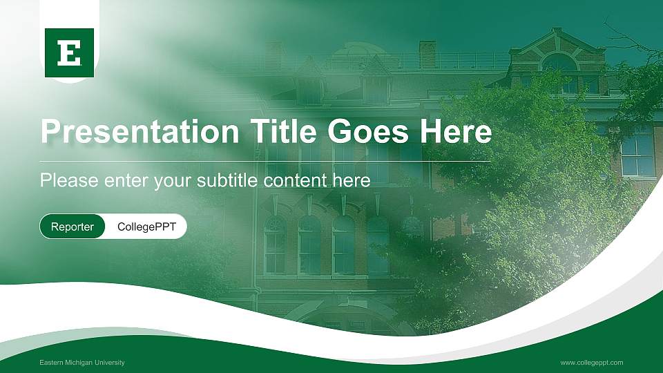 Eastern Michigan University Lecture Sharing and Networking Event PPT Template16:9 ratio PPT effect preview image