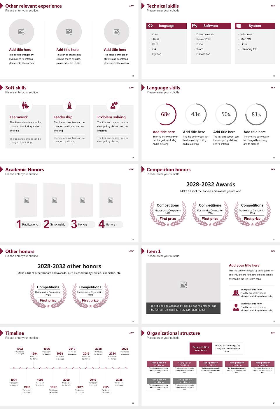 Eastern Kentucky University Resume PPT Template16:9 ratio PPT effect preview image3