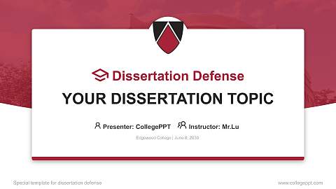 Edgewood College Graduation Thesis Defense PPT Template
