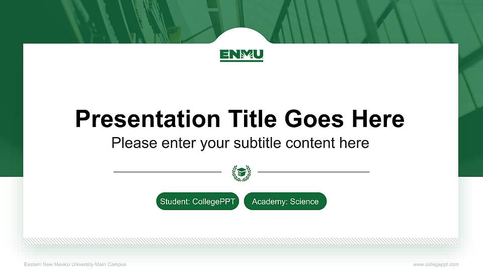 Eastern New Mexico University-Main Campus National Scholarship Defense PPT Template16:9 ratio PPT effect preview image