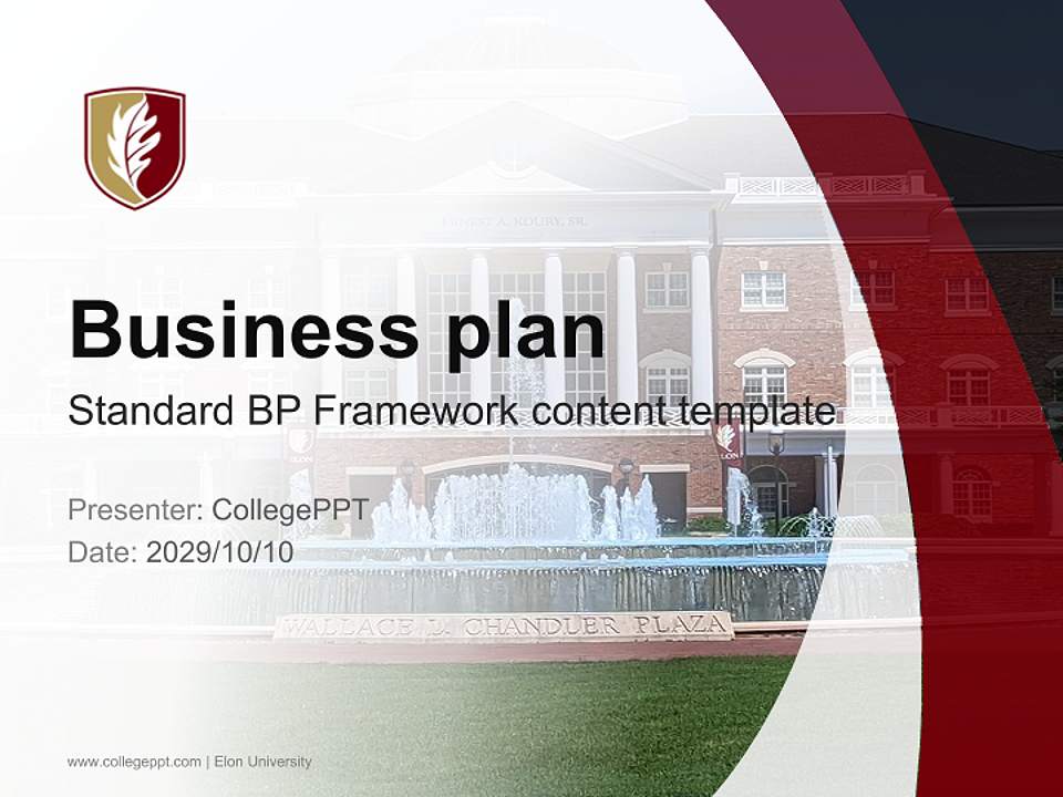 Elon University Competition/Entrepreneurship Contest PPT Template4:3 ratio PPT effect preview image9