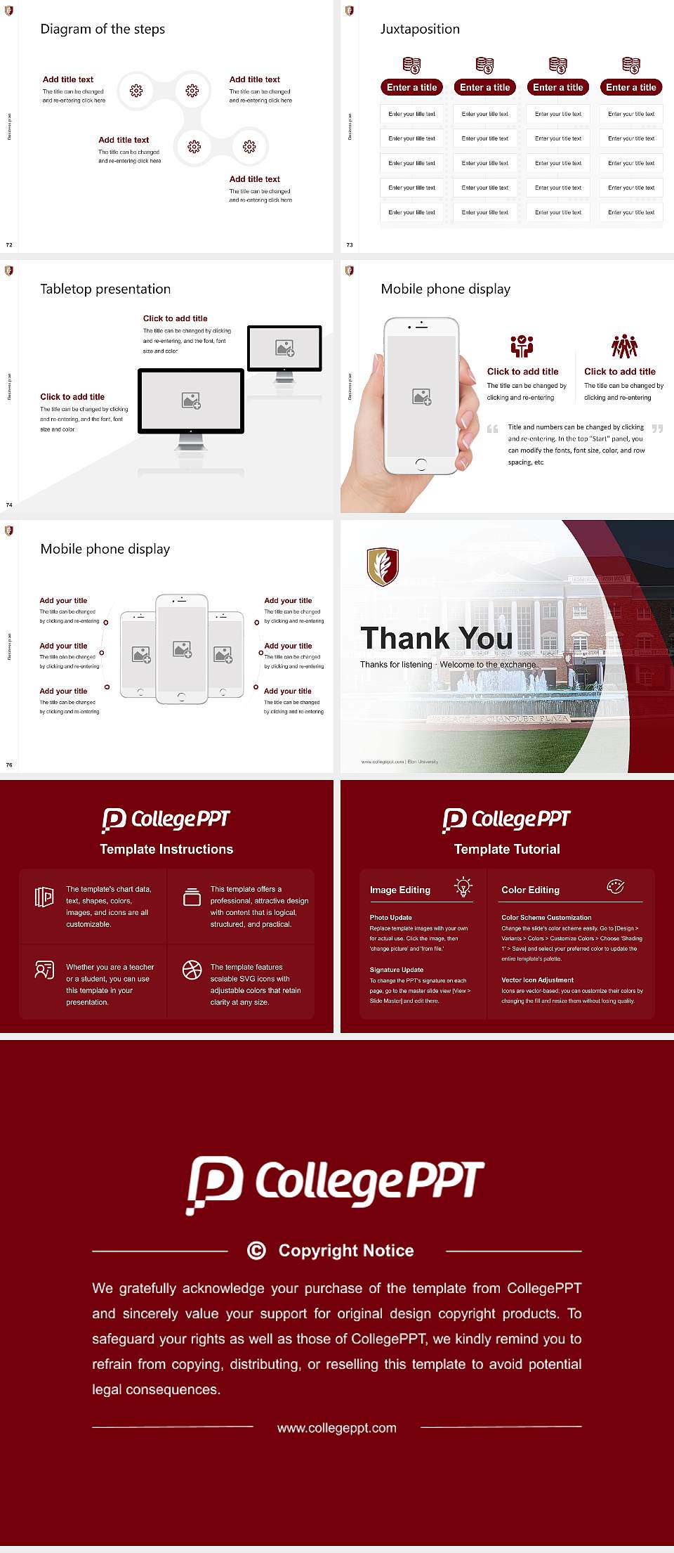 Elon University Competition/Entrepreneurship Contest PPT Template4:3 ratio PPT effect preview image9